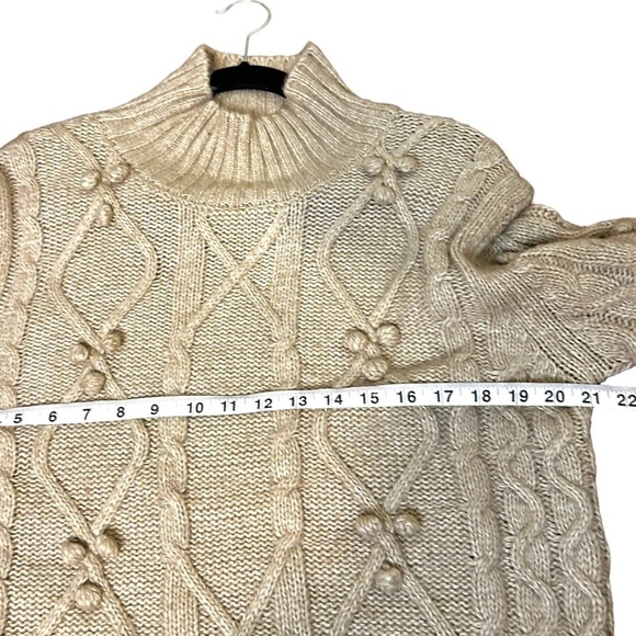 Cupcakes and Cashmere Cable Knit Pom Pom Turtleneck Sweater - Picture 9 of 10